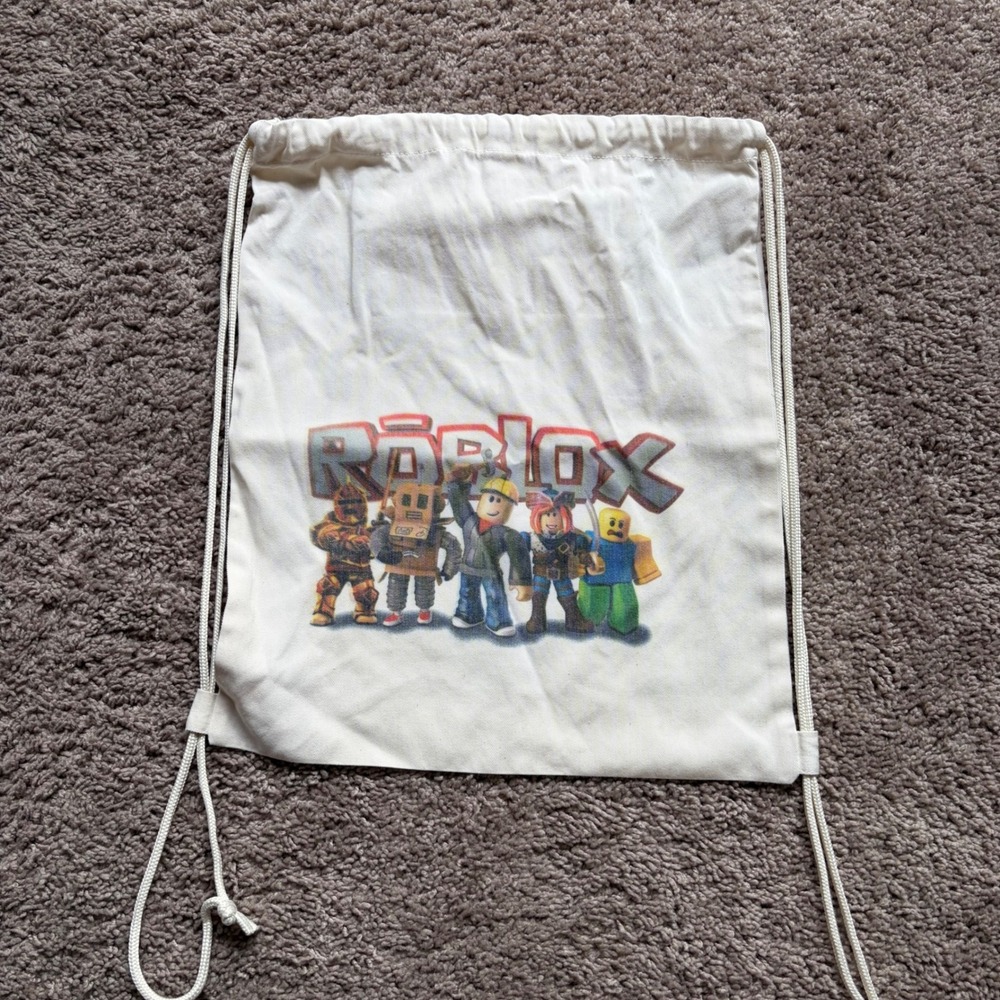 Roblox White Drawstring Bag OS